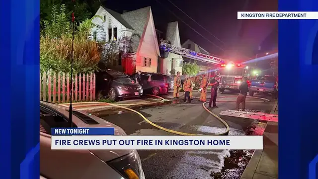 Video thumbnail for Firefighters extinguish blaze at Kingston home