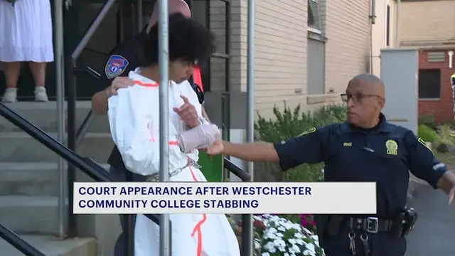 Video thumbnail for Westchester Community College student charged in campus stabbing appears in court