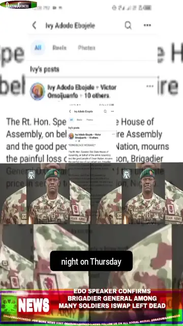 Video thumbnail for Edo Speaker Confirms Brigadier General Among Many Soldiers Iswap Left Dead