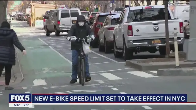 'Video thumbnail for New e-bike and e-scooter speed limit to take effect in NYC'