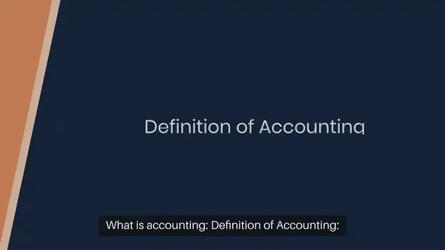 Video thumbnail for What is accounting