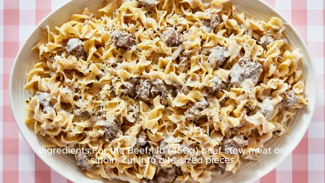 Video thumbnail for French Onion Beef and Noodles Recipe