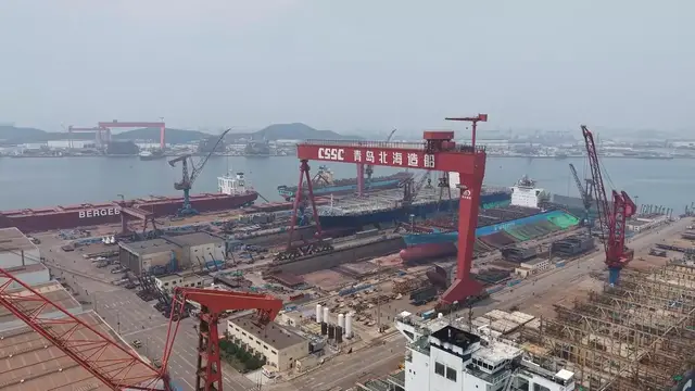 Video thumbnail for China: Qingdao Beihai Shipyard.