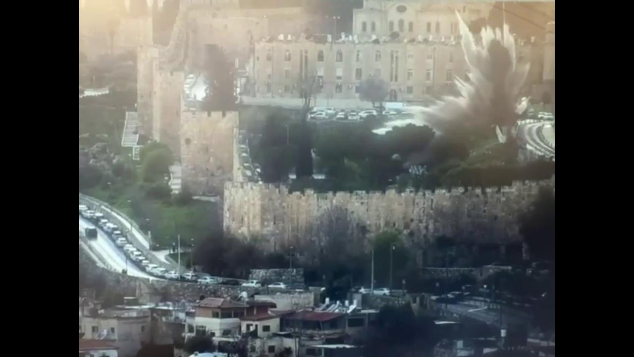 Video thumbnail for Iranian missile impacts in Jerusalem's Old City