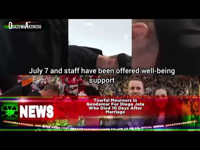 Video thumbnail for Tearful Mourners In Gondomar For Diogo Jota Who Died 10 Days After Marriage