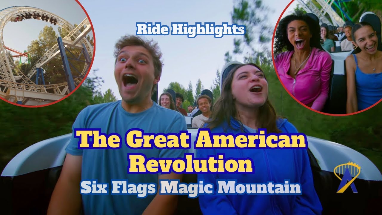 Video thumbnail for The Great American Revolution Roller Coaster Overview - Six Flags Magic Mountain