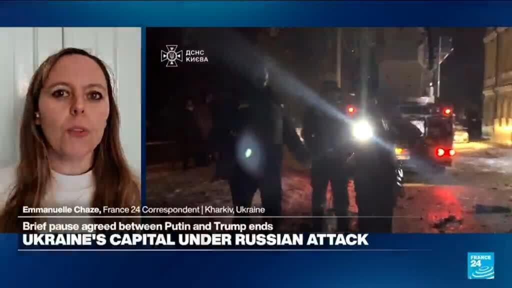 Video thumbnail for Russia resumes strikes on freezing Ukrainian capital ahead of talks