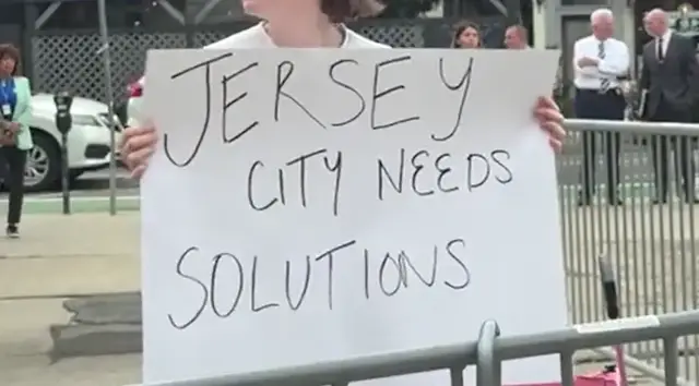 Video thumbnail for Protesters in Jersey City take aim at the mayor and council's decision to hike taxes 15.5%