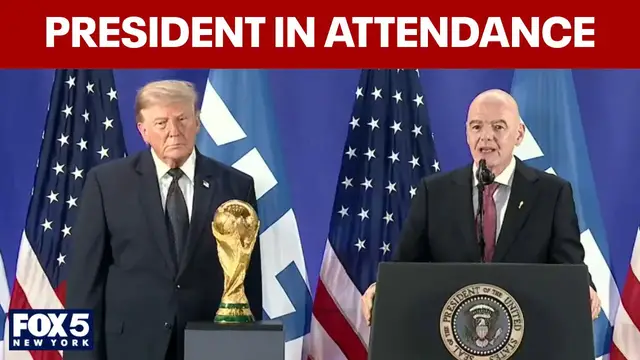 Video thumbnail for World Cup Final 2026: Trump to present FIFA WC trophy
