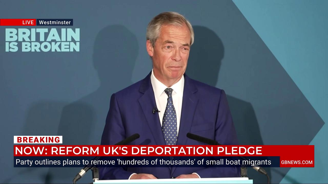 Video thumbnail for WATCH: Nigel Farage outlines deportation plan and warns illegal migration is a 'genuine threat' to national security