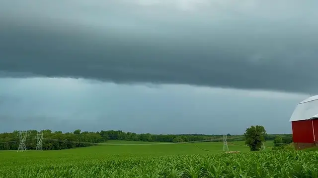 Video thumbnail for US: Storm Clouds Loom Over Geneseo as Tornado Warning Is Issued.