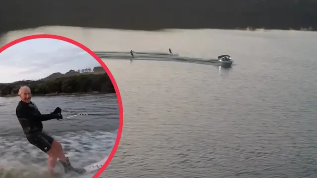 Video thumbnail for Oldest waterskier (male) - Bryan Murray at the age of 94 years and 318 days old