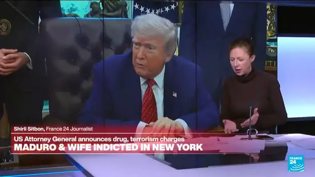 Video thumbnail for Venezuelan leader Maduro and wife indicted in New York on drug, terrorism charges