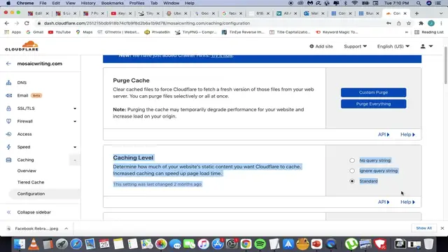 'Video thumbnail for Server side caching turned off - Cloudflare caching set to standard'