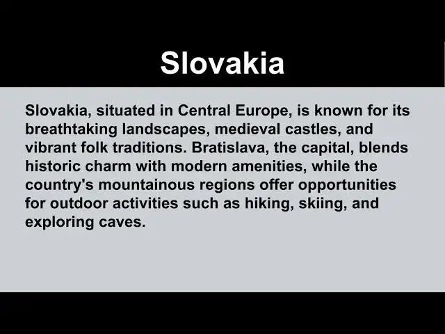 Video thumbnail for Short Paragraph on Slovakia