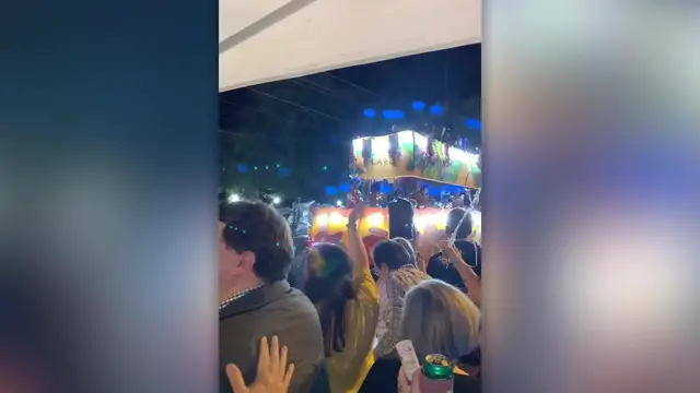 Video thumbnail for Mardi Gras Parade Gender Reveal | Happily TV