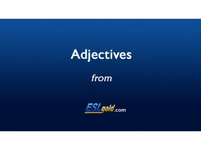 Video thumbnail for Free English Lessons:  Adjectives