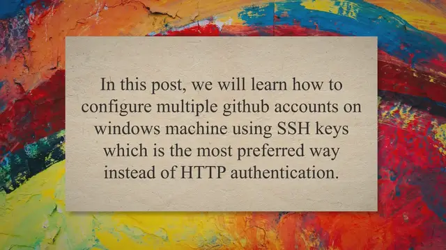 'Video thumbnail for How to configure Multiple GIT accounts in Computer'