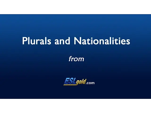 Video thumbnail for Free English Lessons:  Plurals and Nationalities Video