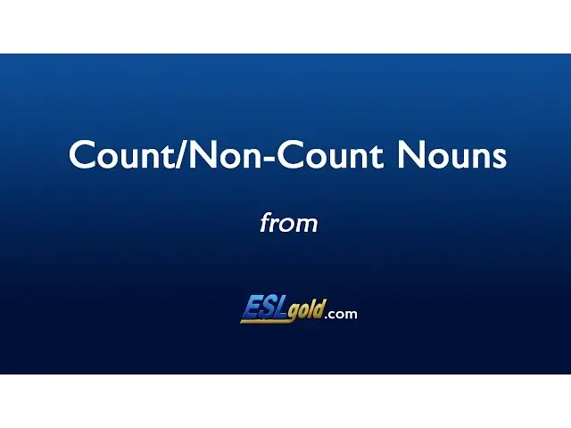 Video thumbnail for Free English Lessons:  Count and Non-Count Nouns