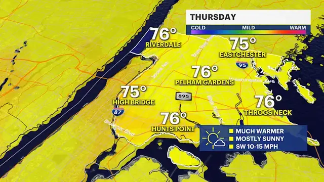 Video thumbnail for Sunny and warm Thursday ahead with the return of 70 degree temperatures