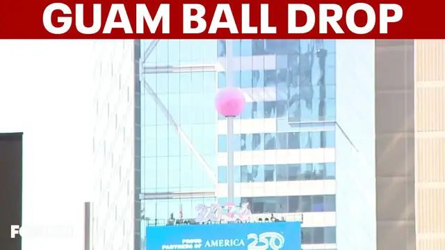 Video thumbnail for Times Square holds first of 8 ball drops for Guam to mark America’s 250th birthday