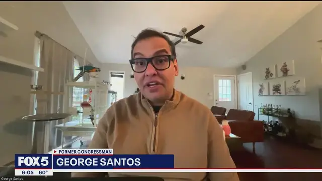 'Video thumbnail for George Santos vows redemption after Trump commutes prison sentence'
