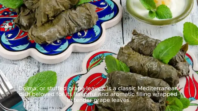 Video thumbnail for Dolma (Stuffed Grape Leaves) Recipe