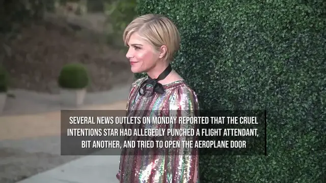Video thumbnail for Selma Blair arrested in mid-air incident.