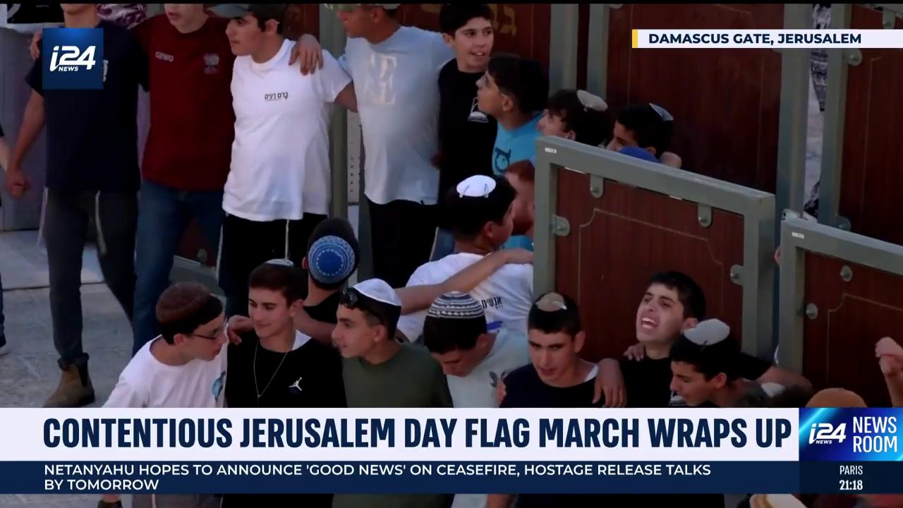 Video thumbnail for Contentious Jerusalem Day flag march wraps up