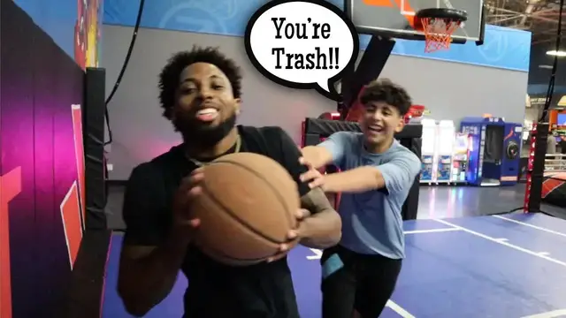 'Video thumbnail for TRASH TALKER CALLED ME OUT! SLAM BALL DUNK CONTEST!'