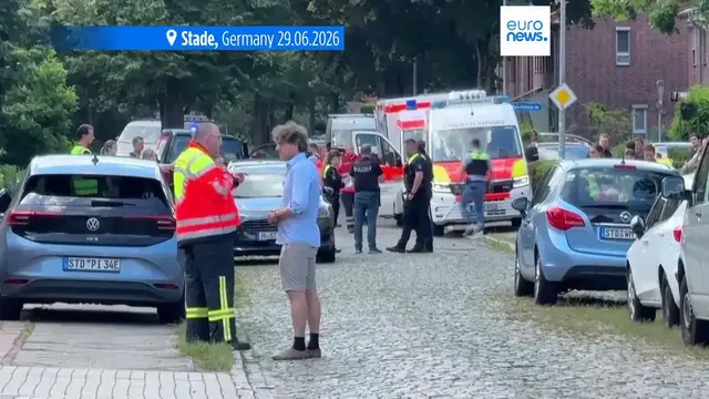 Video thumbnail for Shooter in child custody dispute kills six at north German family shelter, police say