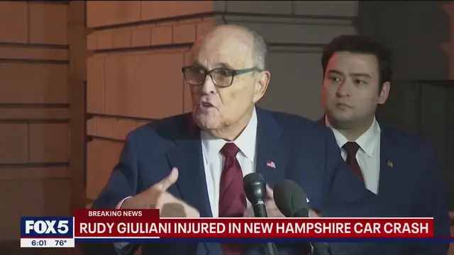 'Video thumbnail for Rudy Giuliani injured in New Hampshire car crash'