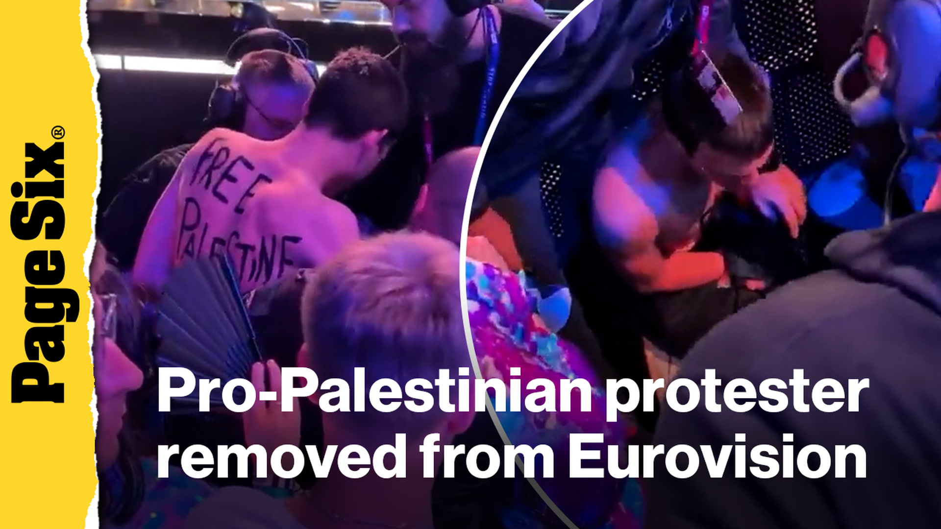 Video thumbnail for Eurovision security removes pro-Palestinian protester