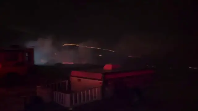 Video thumbnail for US: Firefighters Battle Wind Driven Bug Fire Through The Night Near Reno.