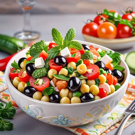 Video thumbnail for Greek Chickpea Salad