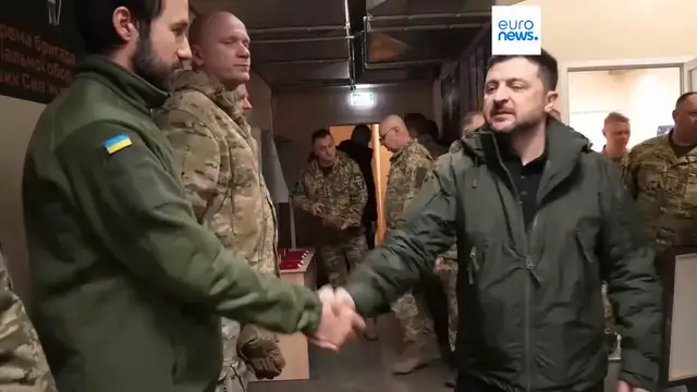 Video thumbnail for Zelenskyy debunks Russia's claim it occupied Kupyansk with in-person visit