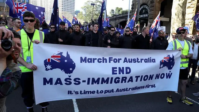 'Video thumbnail for Clashes break out at anti-immigration protest in Australia'