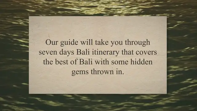 Video thumbnail for 7 Days in Bali Itinerary for the Ultimate Island Adventure