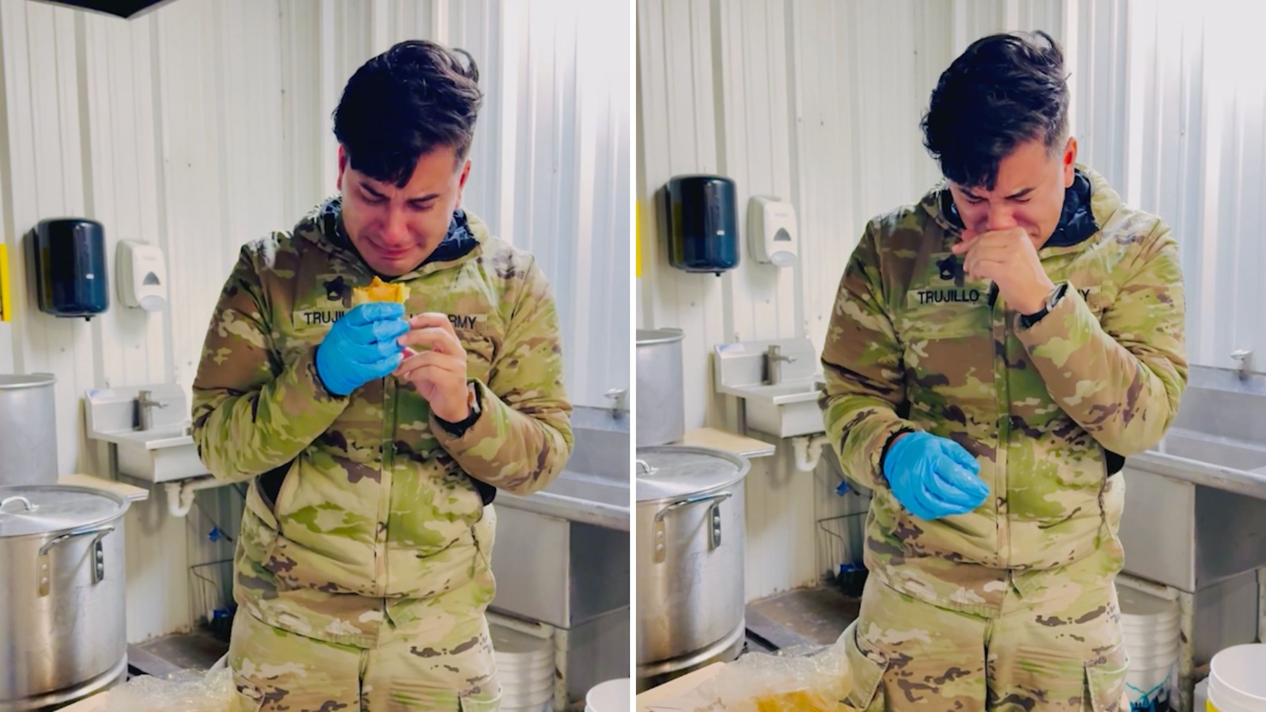 Video thumbnail for Soldier Who Grew Up Around Family Food Business Cries When He Returns To Mom's Home Cooking