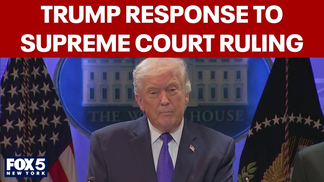 Video thumbnail for FULL: Trump responds to Supreme Court tariff ruling