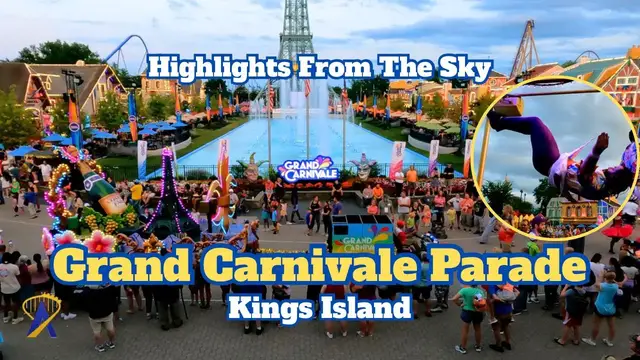 Video thumbnail for Kings Island Grand Carnivale | Aerial Drone View of the Spectacle of Color Parade