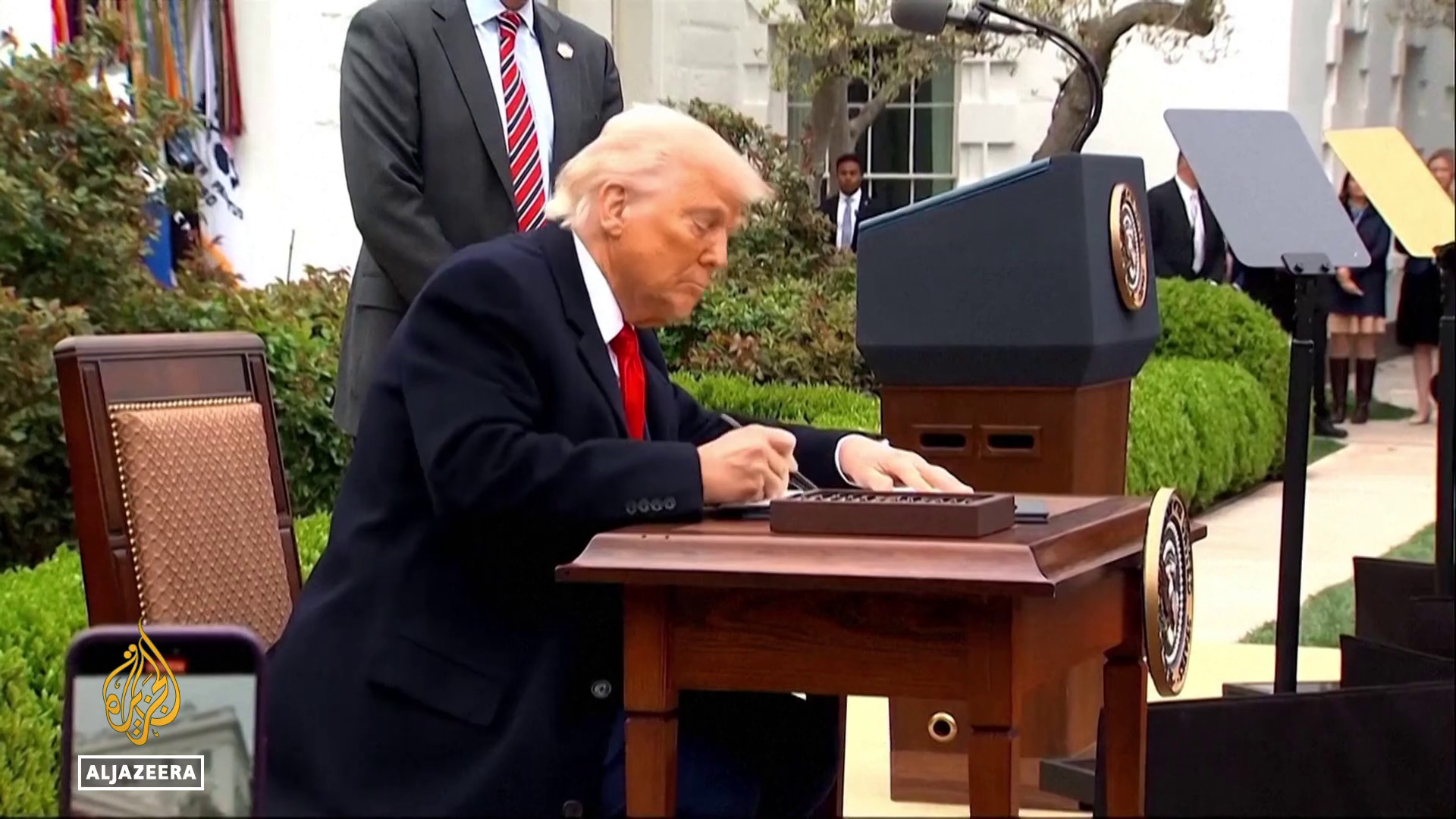Video thumbnail for US Supreme Court overturns tariffs: Donald Trump announces new 10% global levy