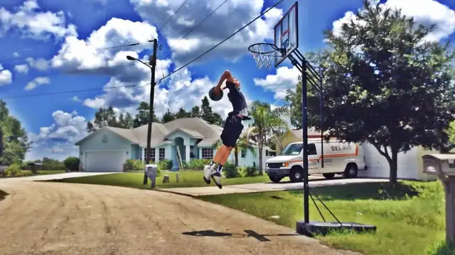 'Video thumbnail for Sick Dunk Session on 10 Feet by Isaiah Rivera 5'11 16 Years Old'