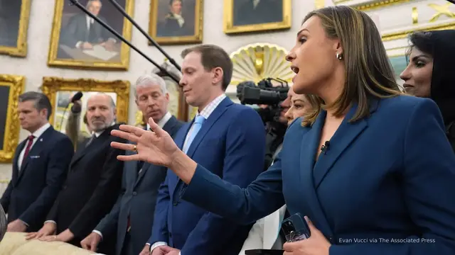 Video thumbnail for Reporter's question sparks tense moment as Trump defends Saudi Crown Prince
