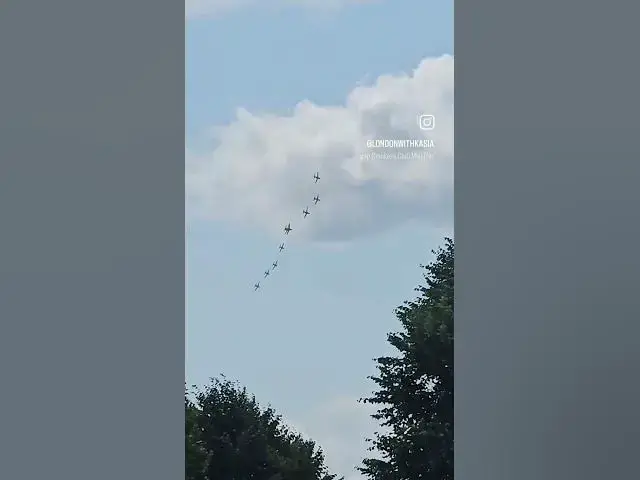 'Video thumbnail for The end of Trooping the Colour flypast (as seen from South Ealing)#london #londonwithkasia'