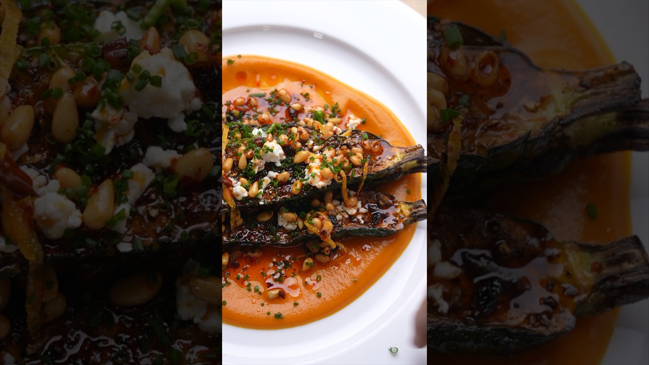 Video thumbnail for (Air-Fried) Roasted Zucchini & Korean Chili Carrot Purée