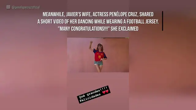 Video thumbnail for Javier Bardem celebrates Spain winning 2026 FIFA World Cup.