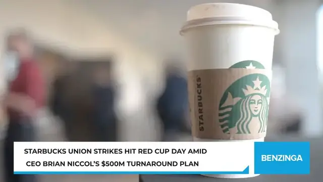 'Video thumbnail for Starbucks Union Strikes Hit Red Cup Day Amid CEO Brian Niccol’s $500M Turnaround Plan'
