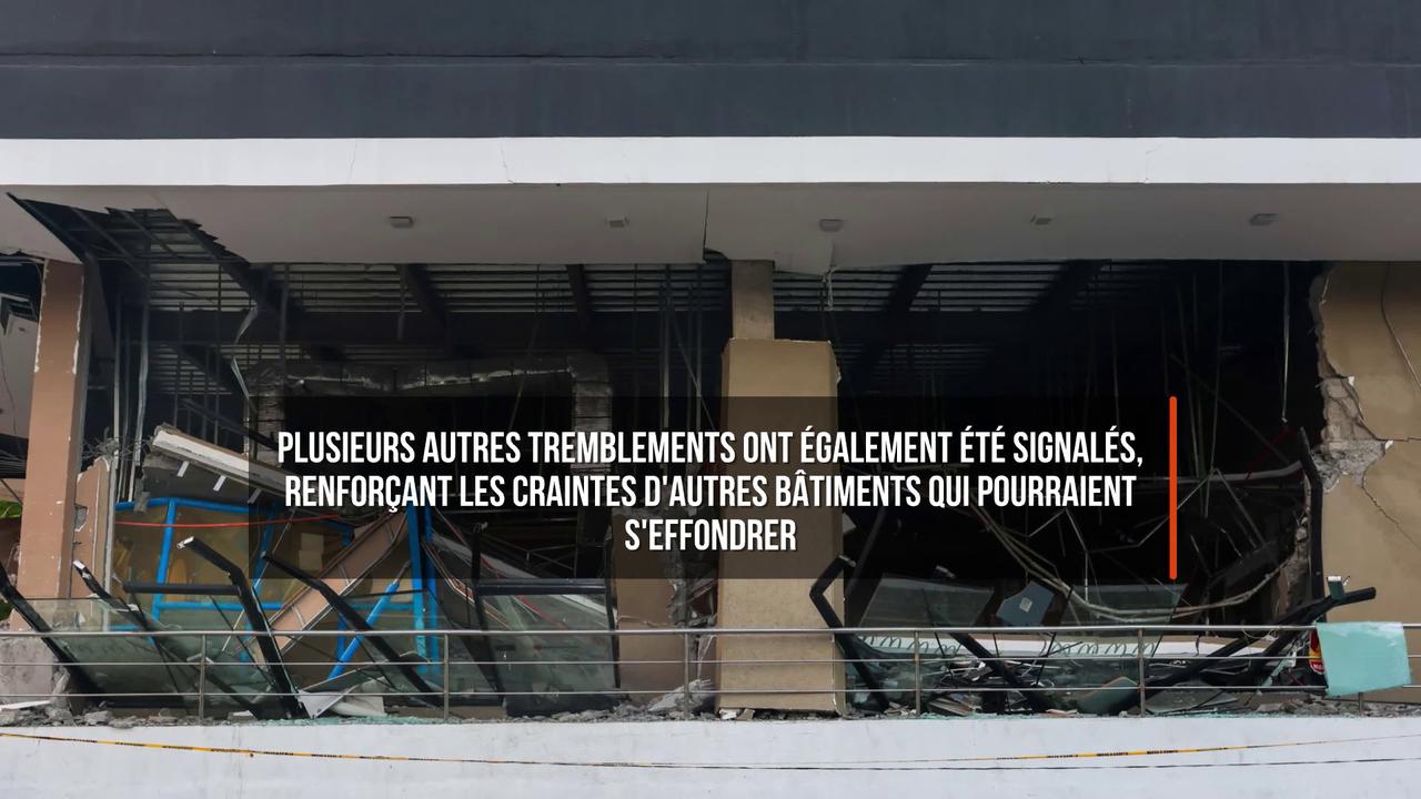 Video thumbnail for Un violent séisme dans le sud des Philippines fait au moins 35 morts.